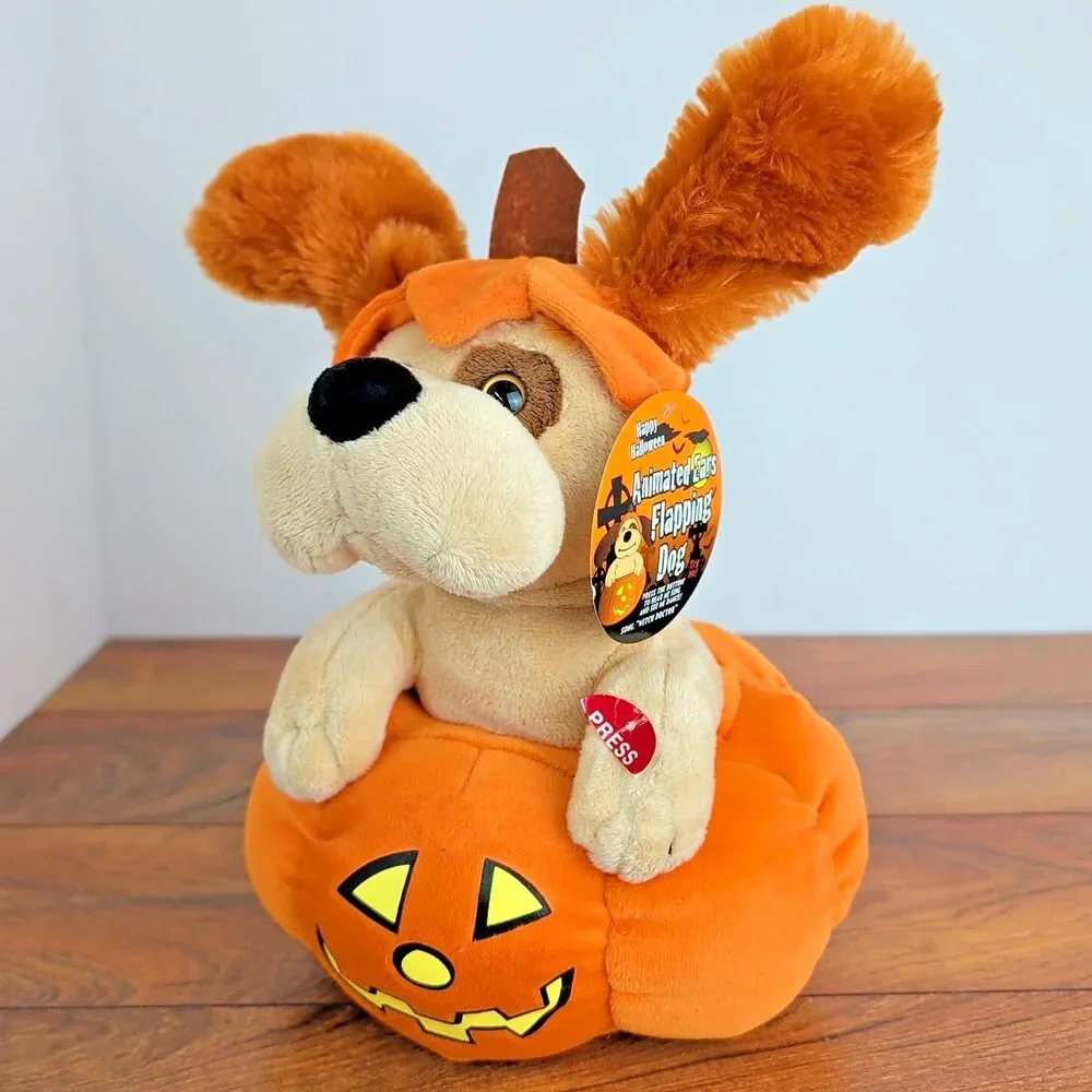 Halloween Animated Ears Dancing Dog In Jack-O Lantern Sings “Witch Doctor” VIDEO